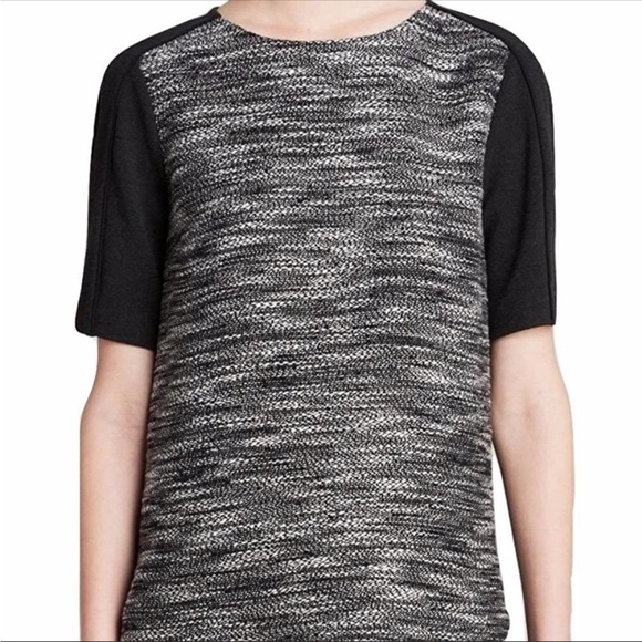 VINCE Boxy Textured Tweed & Wool Contrast Shirt - Picture 13 of 13